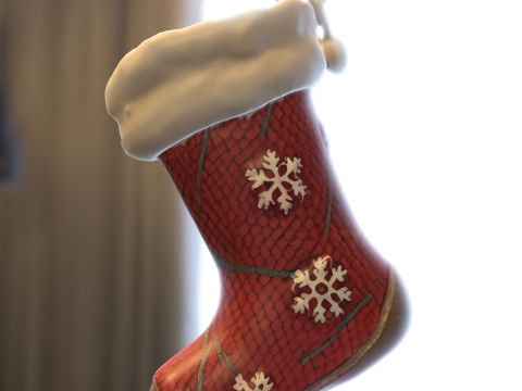 Hristmas Stocking Ornament 3D Model