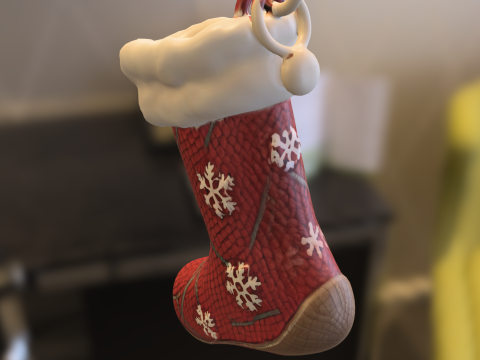Hristmas Stocking Ornament 3D Model