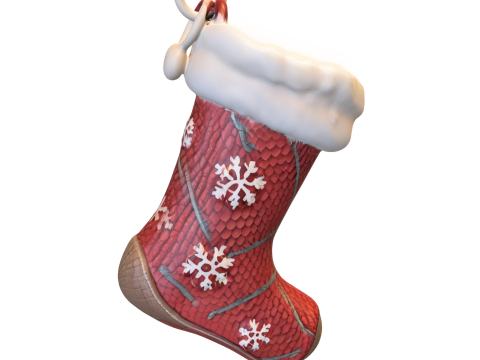 Hristmas Stocking Ornament 3D Model