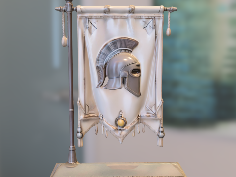 Spartan War Banner Modèle 3D