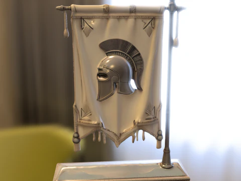 Spartan War Banner 3D Model