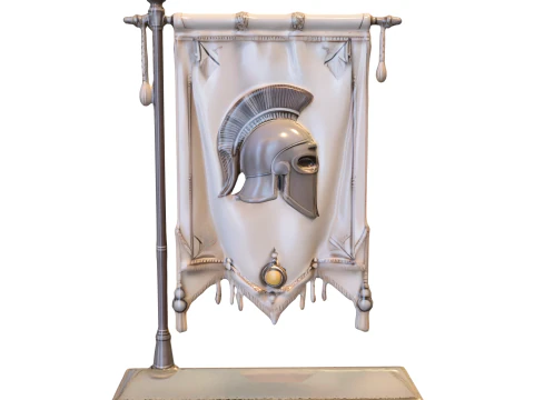 Spartan War Banner 3D Model