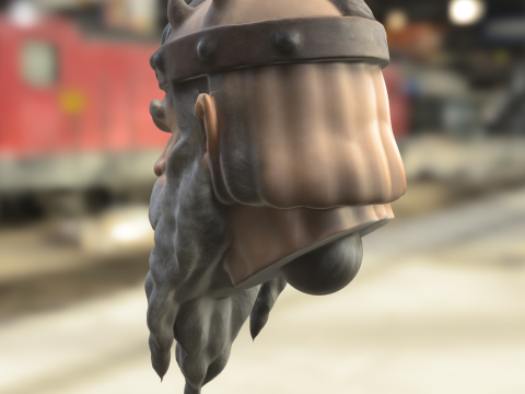Dwarven Warrior King Head Model 3D