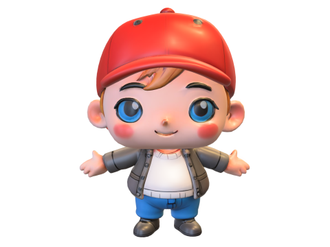 Chibi Boy Character Model 3D
