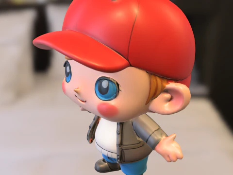 Chibi Boy Character 3D Model
