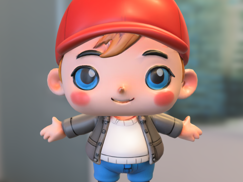 Chibi Boy Character 3D Модель