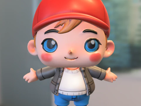 Chibi Boy Character 3D Model