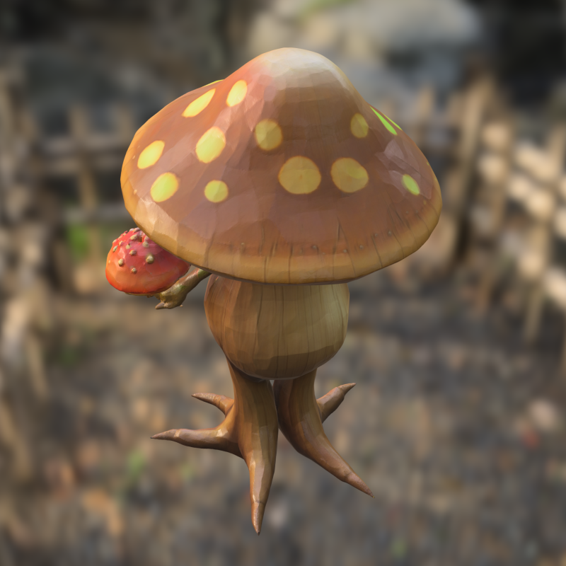 Mystic Mushroom Creature 3D Model .c4d .max .obj .3ds .fbx .stl .blend