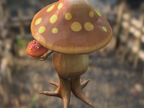 Mystic Mushroom Creature 3D Model