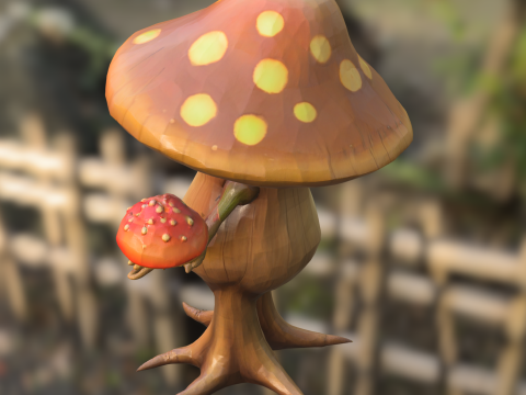 Mystic Mushroom Creature 3D Model