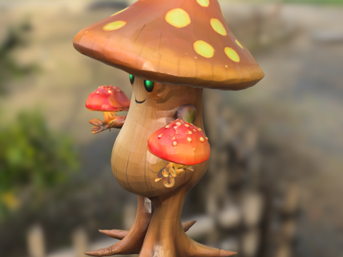 Mystic Mushroom Creature 3D Model