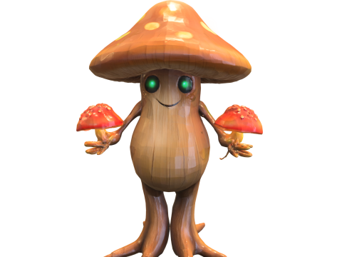 Mystic Mushroom Creature 3D Model