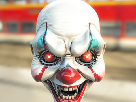 Killer Clown Horror Mask Modello 3D
