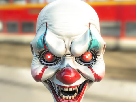 Killer Clown Horror Mask 3D Model