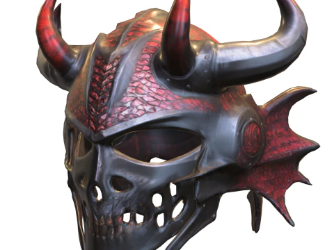 Demonic Skull Helmet 3D Model