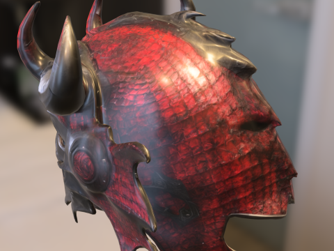 Demonic Skull Helmet Model 3D