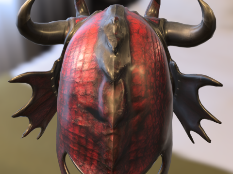 Demonic Skull Helmet Model 3D