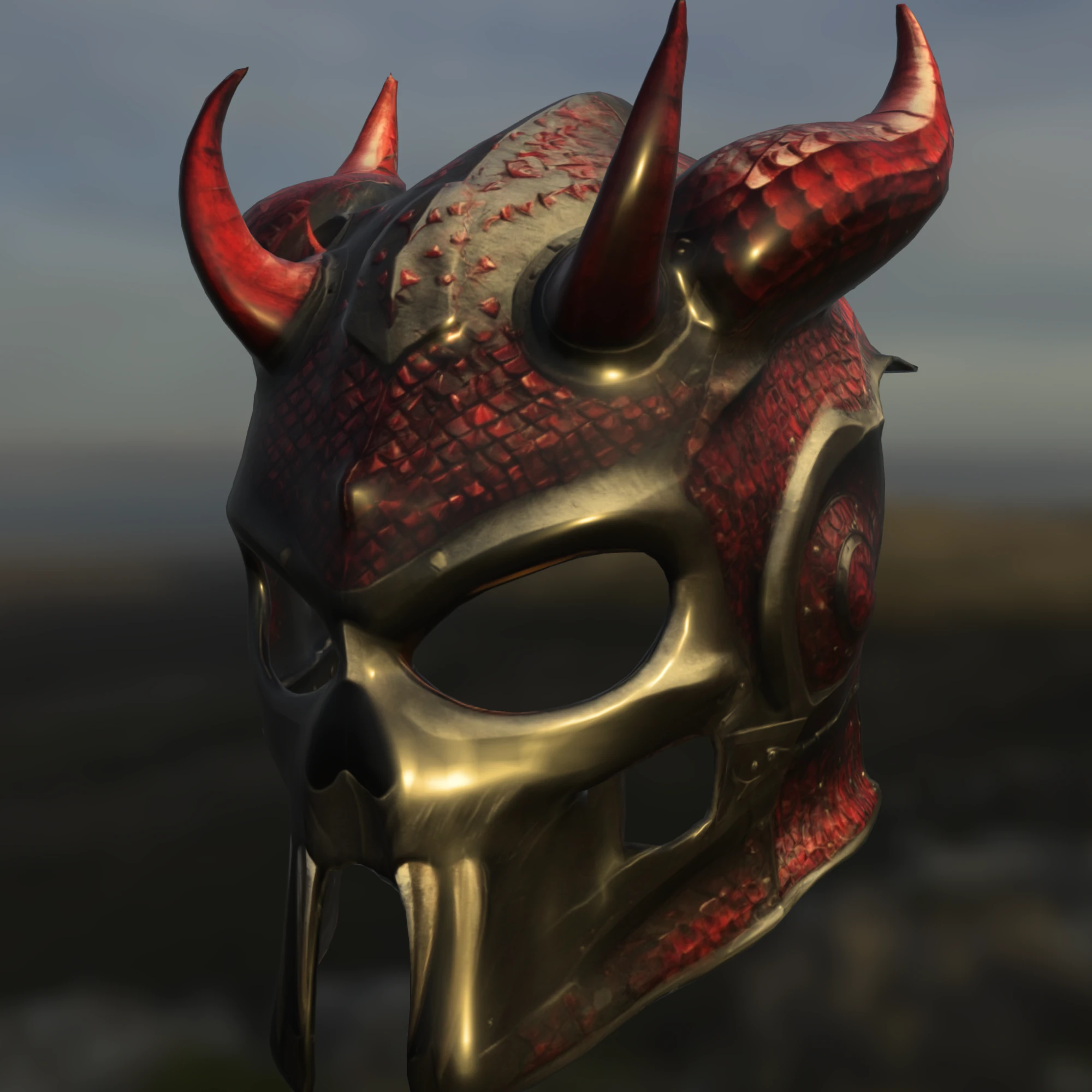 Infernal Warlord Mask 3D Model .c4d .max .obj .3ds .fbx .stl .blend