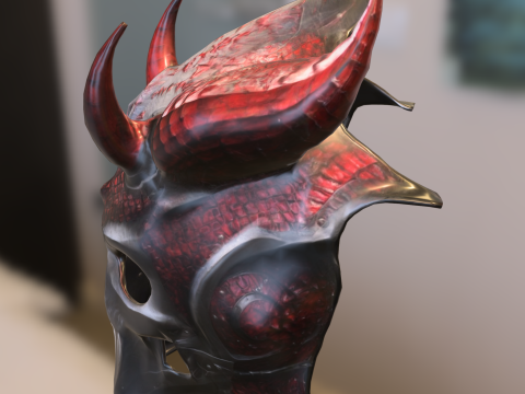 Infernal Warlord Mask Model 3D