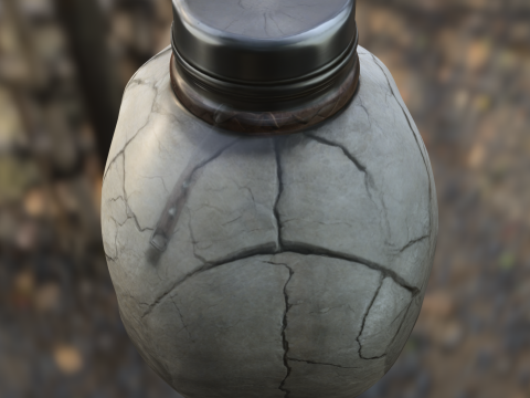 Skull Flask Potion Bottle Model 3D