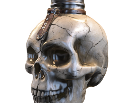 Skull Flask Potion Bottle Model 3D