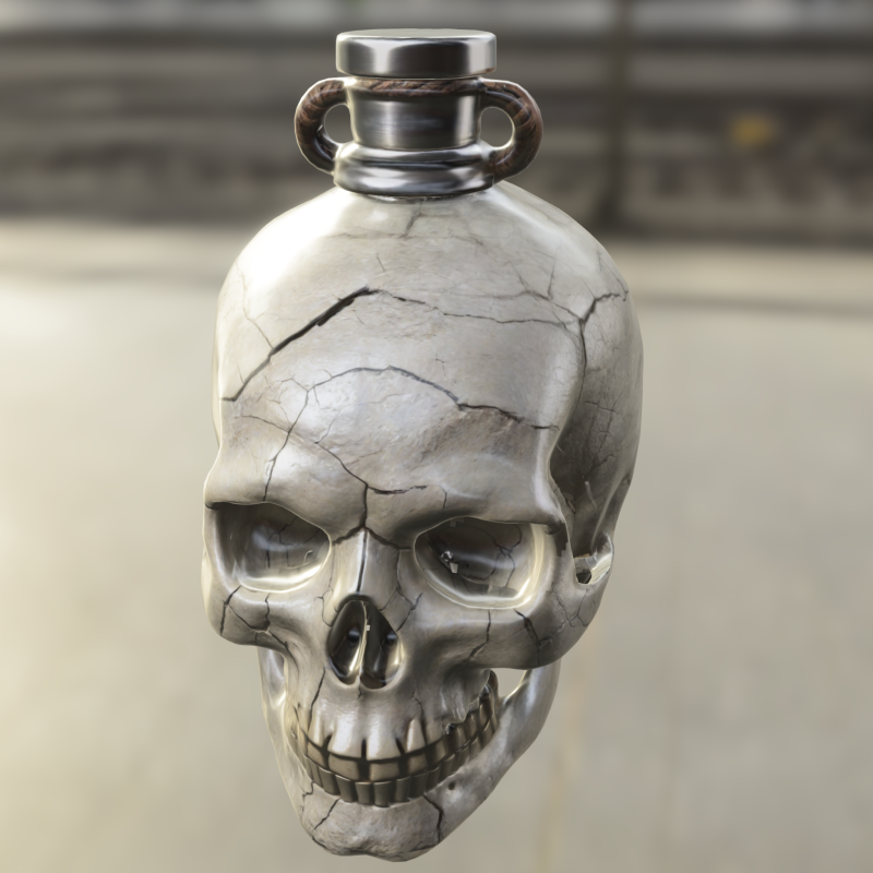 Skull Elixir Bottle Modèle 3D .c4d .max .obj .3ds .fbx .stl .blend