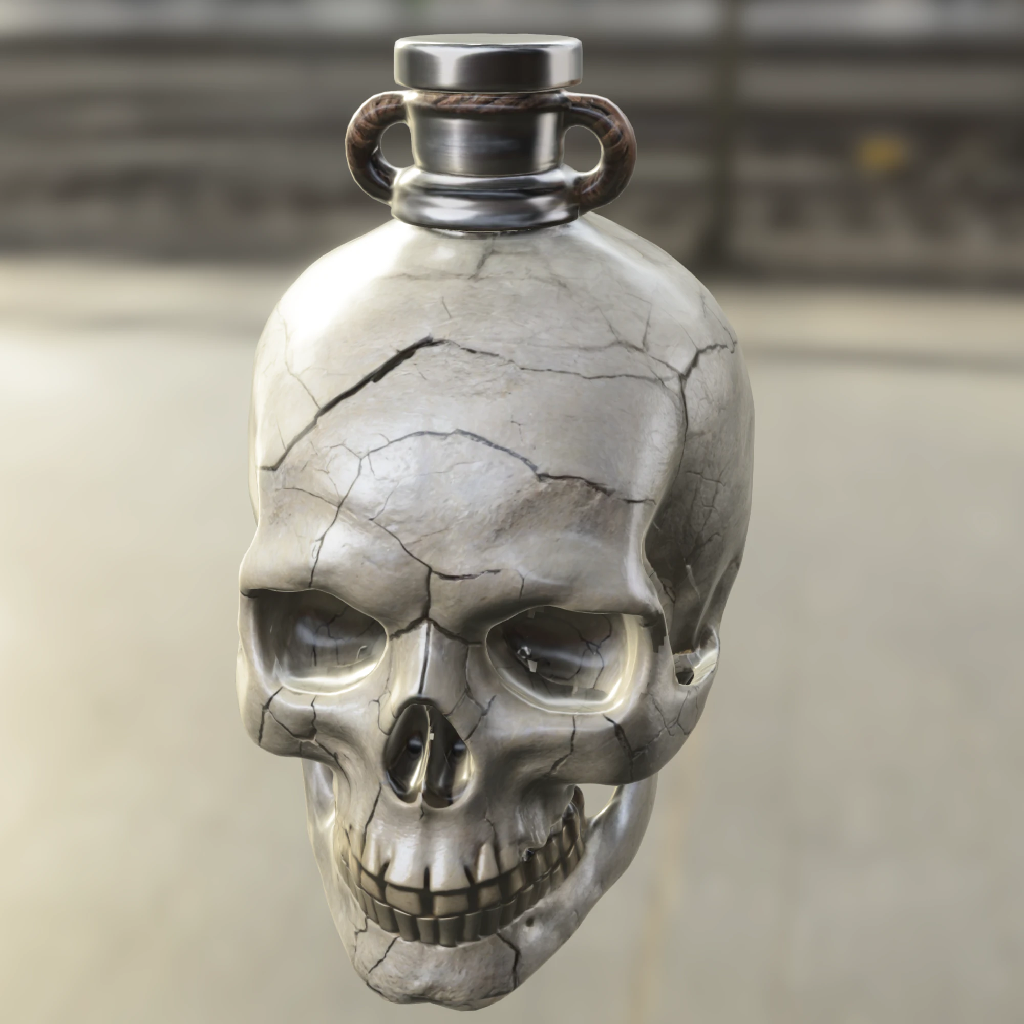 Skull Elixir Bottle 3D Model .c4d .max .obj .3ds .fbx .stl .blend 