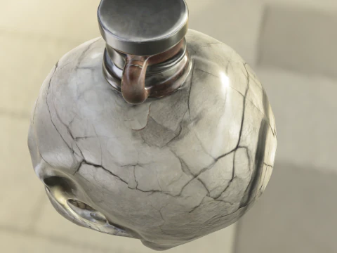 Skull Elixir Bottle 3D Model