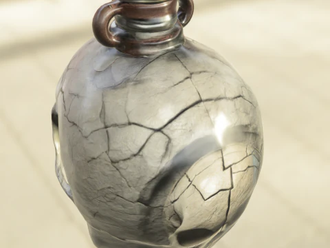 Skull Elixir Bottle 3D Model