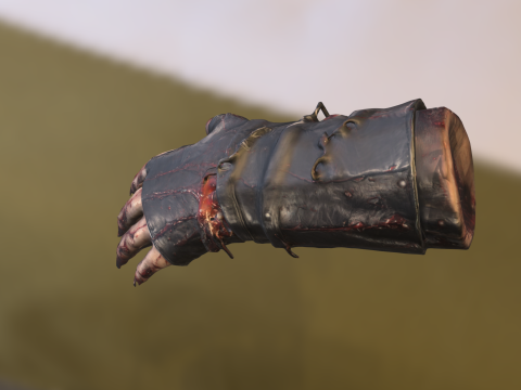 Zombie Infected Hand with Leather Glove Model 3D