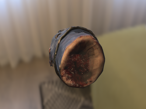 Zombie Infected Hand with Leather Glove Model 3D