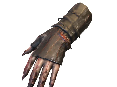 Zombie Infected Hand with Leather Glove 3D Model