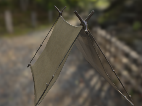 Medieval Canvas Tent 3D Model