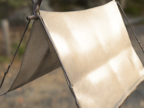 Medieval Canvas Tent 3D Modell