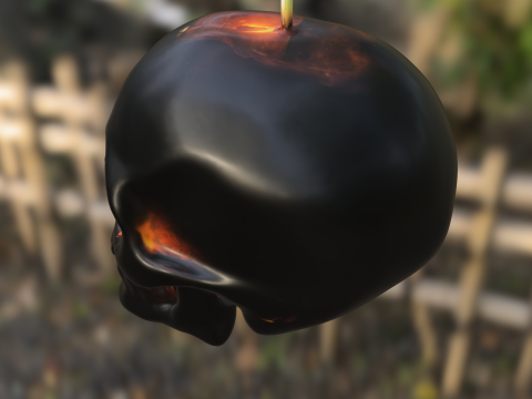 Burning Skull Candle Modello 3D
