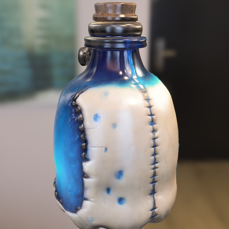 Stitched Flesh Potion Bottle 3D Model .c4d .max .obj .3ds .fbx .stl .blend 