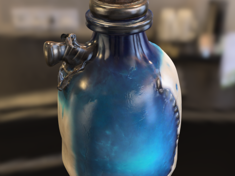 Stitched Flesh Potion Bottle 3D Model