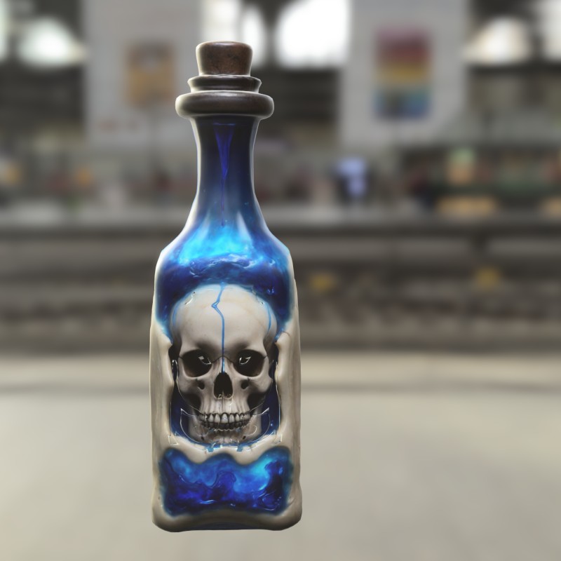 Skull Curse Elixir Bottle 3D Model .c4d .max .obj .3ds .fbx .stl .blend 