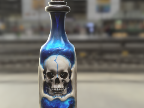 Skull Curse Elixir Bottle 3D Model