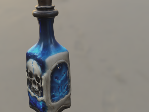 Skull Curse Elixir Bottle 3D Model