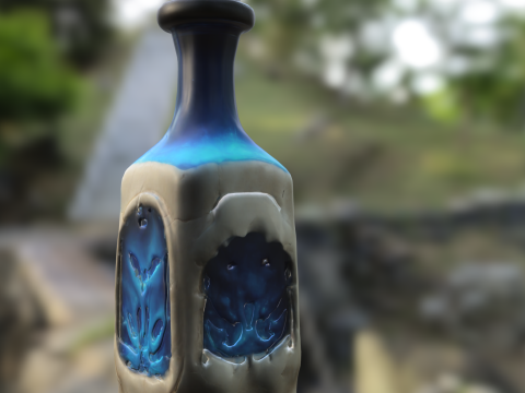 Skull Curse Elixir Bottle 3D Model