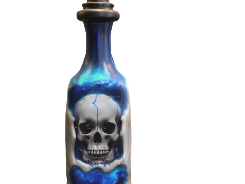 Skull Curse Elixir Bottle 3D Model