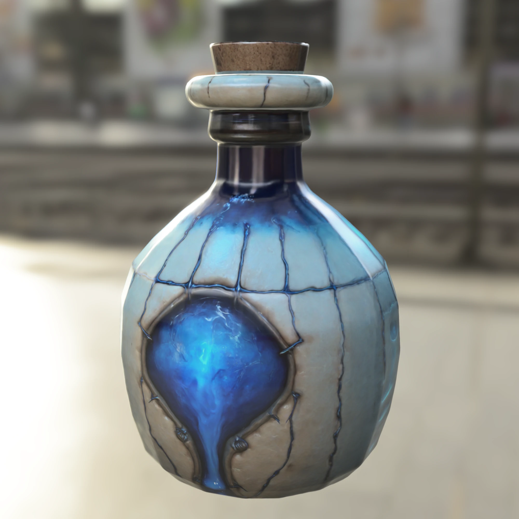 Arcane Core Vial Magical Energy Bottle 3D Model .c4d .max .obj .3ds .fbx .stl .blend 