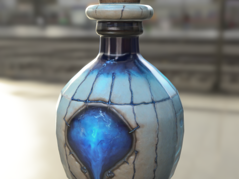 Arcane Core Vial Magical Energy Bottle 3D Model