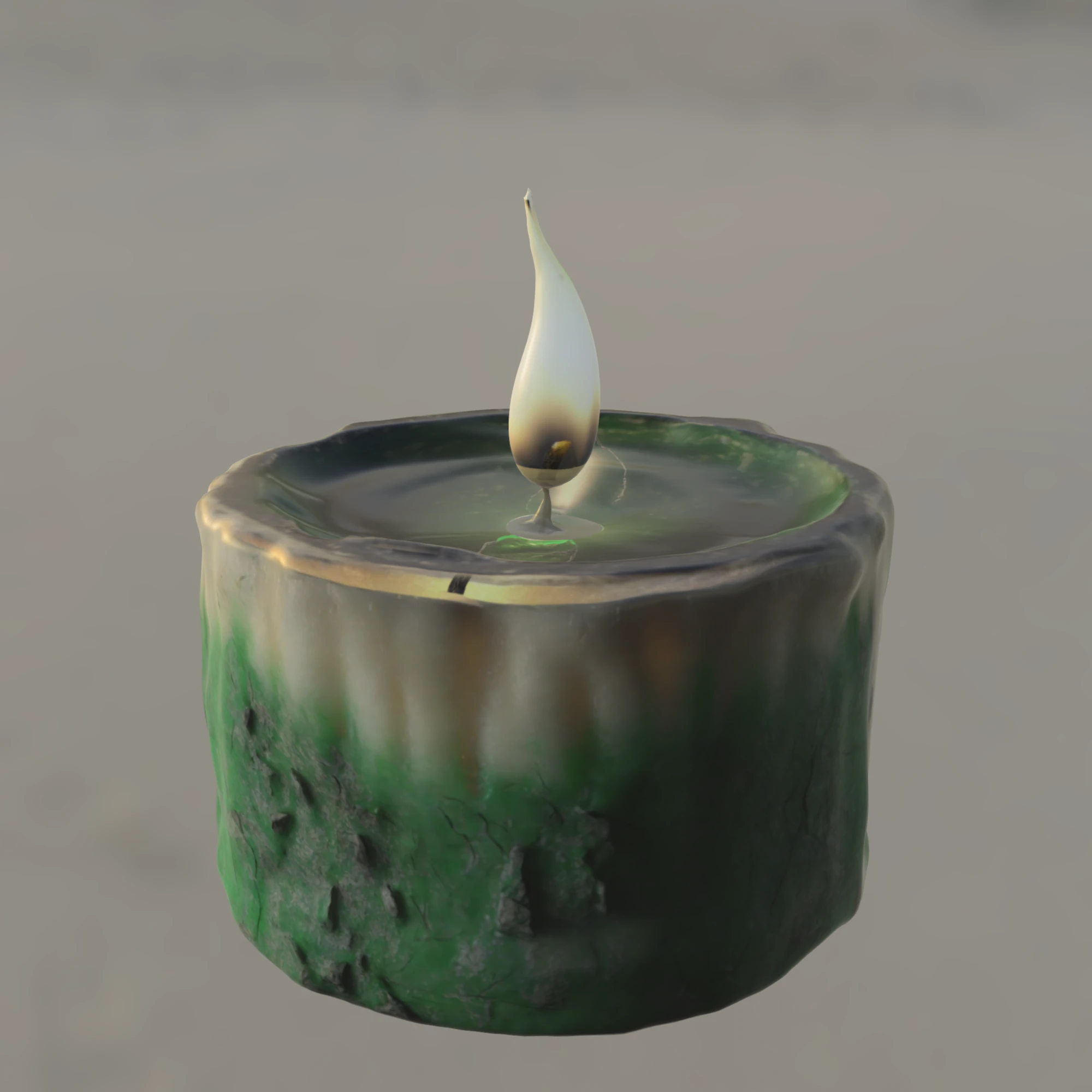 Mossy Ritual Candle 3D Model .c4d .max .obj .3ds .fbx .stl .blend 