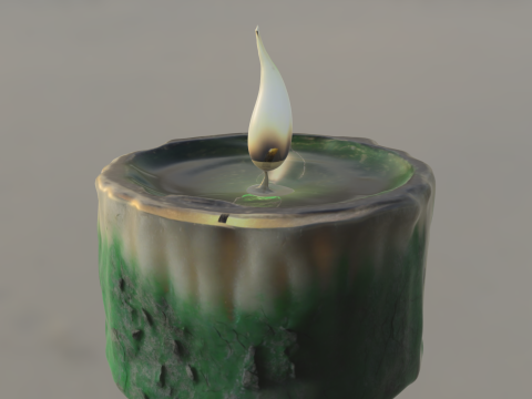 Mossy Ritual Candle 3D Model