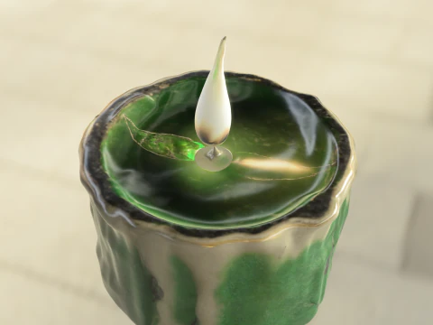 Mossy Ritual Candle 3D Model