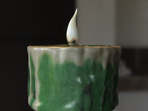Mossy Ritual Candle 3D 模型