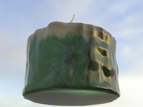 Mossy Ritual Candle 3D Model