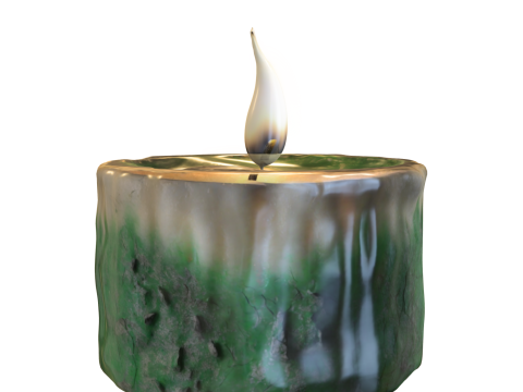 Mossy Ritual Candle 3D 模型